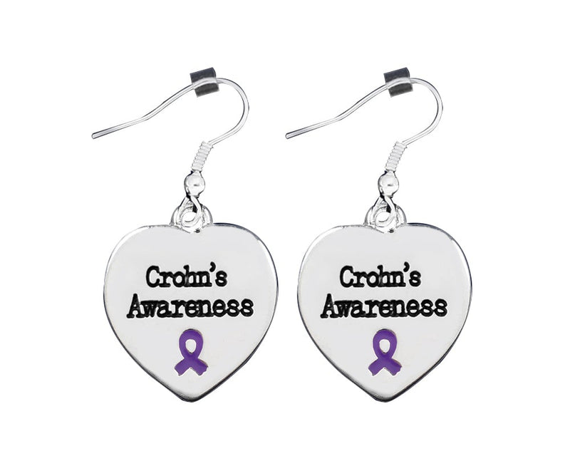Heart Shaped Crohn's Disease Awareness Earrings - The Awareness Company