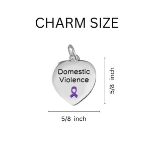Heart Shaped Domestic Violence Awareness Hanging Charms - The Awareness Company