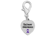 Load image into Gallery viewer, Heart Shaped Epilepsy Awareness Hanging Charms - The Awareness Company