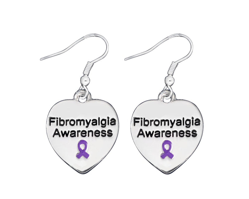 Heart Shaped Fibromyalgia Awareness Earrings - The Awareness Company