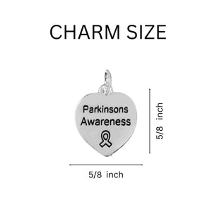 Heart Shaped Parkinson's Charms - The Awareness Company