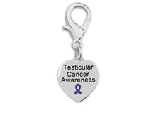 Load image into Gallery viewer, Heart Shaped Testicular Cancer Awareness Hanging Charms - The Awareness Company