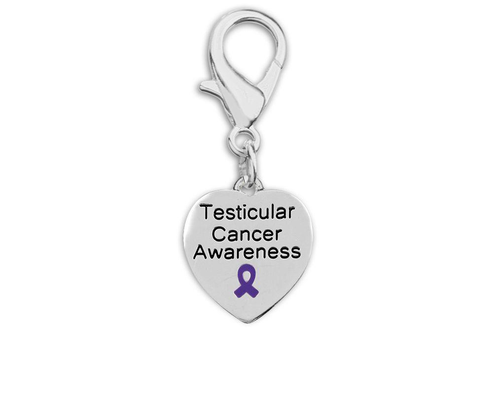 Heart Shaped Testicular Cancer Awareness Hanging Charms - The Awareness Company