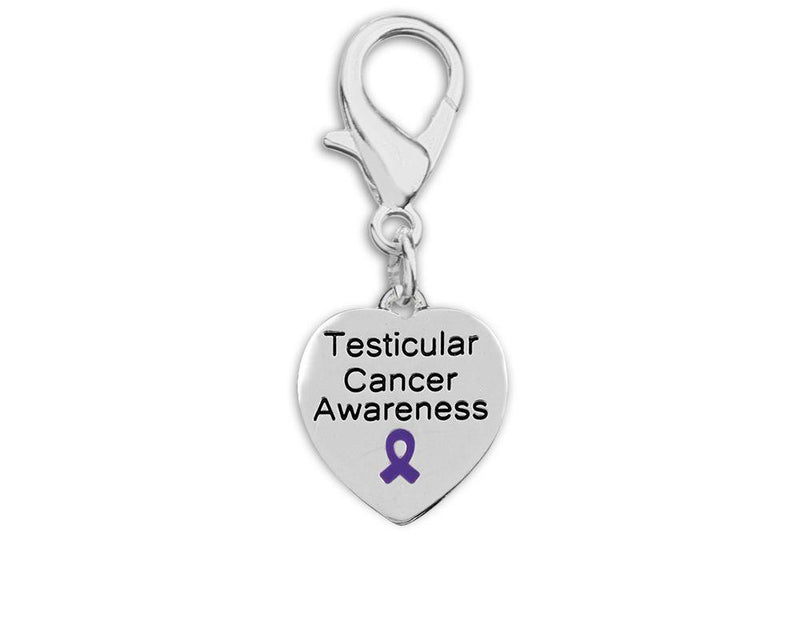 Heart Shaped Testicular Cancer Awareness Hanging Charms - The Awareness Company