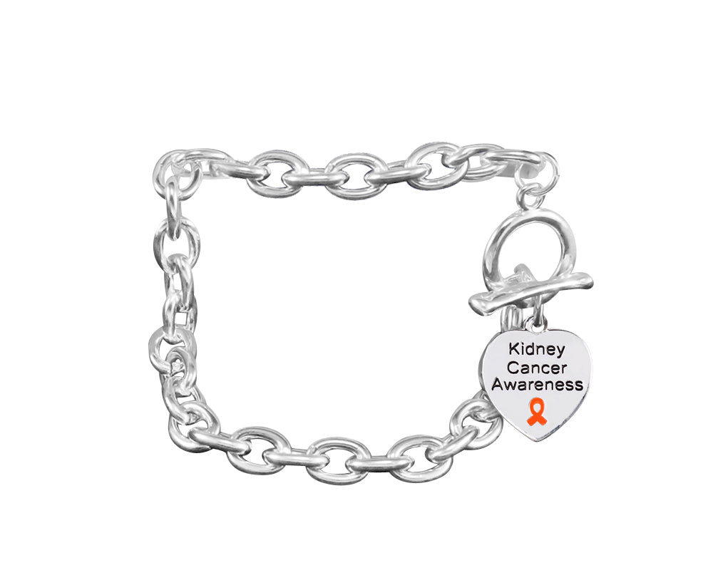 Kidney Cancer Awareness With Orange Ribbon Chunky Charm Bracelets - The Awareness Company