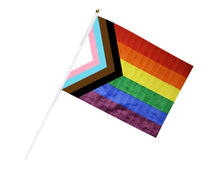 Load image into Gallery viewer, Large Daniel Quasar Flags on a Stick for PRIDE Month- The Awareness Company