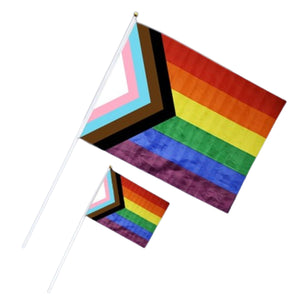 Large Daniel Quasar Flags on a Stick for PRIDE Month- The Awareness Company