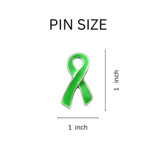 Load image into Gallery viewer, Large Flat Green Ribbon Pins - The Awareness Company