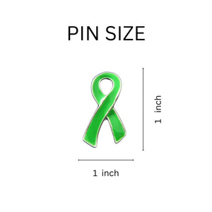 Large Flat Green Ribbon Pins - The Awareness Company