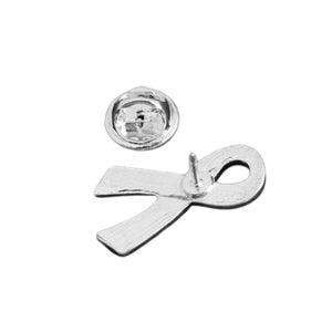 Large Flat Orange Ribbon Pins - The Awareness Company