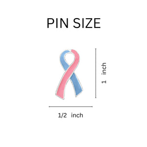 Large Flat Pink & Blue Ribbon Pins - The Awareness Company