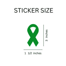 Load image into Gallery viewer, Large Green Ribbon Stickers (250 per Roll) - The Awareness Company