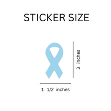 Load image into Gallery viewer, Large Light Blue Ribbon Stickers (250 per Roll) - The Awareness Company