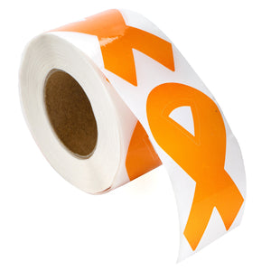 Large Orange Ribbon Stickers (250 per Roll) - The Awareness Company