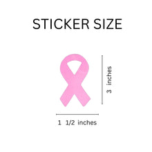 Load image into Gallery viewer, Large Pink Ribbon Shaped Stickers (250 per Roll) - The Awareness Company