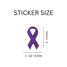 Load image into Gallery viewer, Large Purple Ribbon Stickers (250 per Roll) - The Awareness Company
