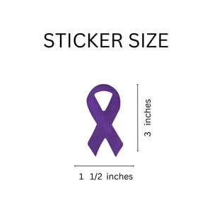 Large Purple Ribbon Stickers (250 per Roll) - The Awareness Company