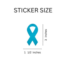 Load image into Gallery viewer, Large Teal Ribbon Stickers (250 per Roll) - The Awareness Company