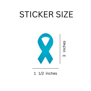 Large Teal Ribbon Stickers (250 per Roll) - The Awareness Company