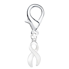 Load image into Gallery viewer, Large White Ribbon Hanging Charms - The Awareness Company