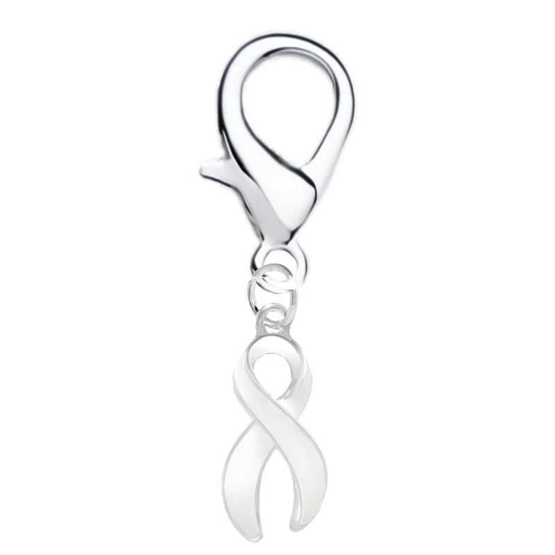 Large White Ribbon Hanging Charms - The Awareness Company