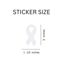 Load image into Gallery viewer, White Ribbon Stickers for Lung Cancer, Bone Cancer