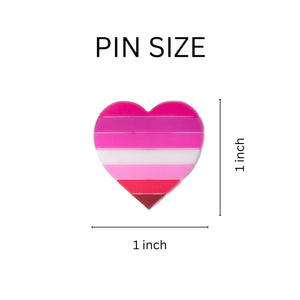 Lesbian Flag Heart Silicone Pins - The Awareness Company