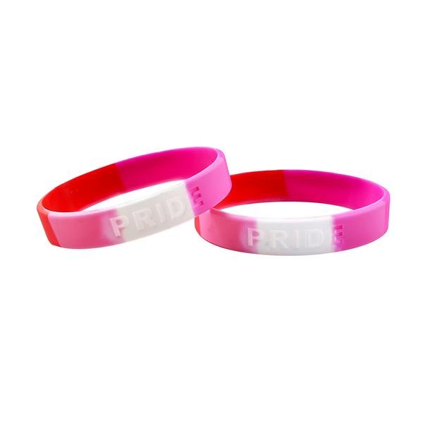 Lesbian Silicone Bracelets, Lesbian Flag Wristbands - The Awareness Company