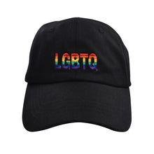 Load image into Gallery viewer, LGBTQ Rainbow Baseball Hats in Black - The Awareness Company