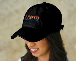 LGBTQ Rainbow Baseball Hats in Black - The Awareness Company
