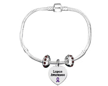 Load image into Gallery viewer, Bulk Lupus Charm with Crystal Accent Charms Bracelets - The Awareness Company