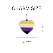 Load image into Gallery viewer, Non Binary Heart Flag Black Cord Bracelets - The Awareness Company