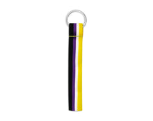 Load image into Gallery viewer, Nonbinary Flag Lanyard Style Keychains - The Awareness Company