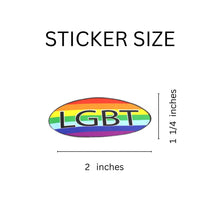 Load image into Gallery viewer, Oval LGBT Rainbow Stickers (250 per Roll) - The Awareness Company