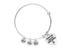 Load image into Gallery viewer, Ovarian Cancer Awareness Heart Retractable Charm Bracelet - The Awareness Company