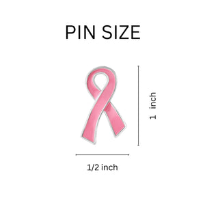 Large Flat Pink Ribbon Pins - The Awareness Company