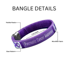 Load image into Gallery viewer, Pancreatic Cancer Awareness Purple Ribbon Bangle Bracelets - The Awareness Company