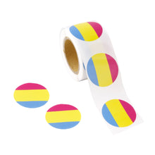 Load image into Gallery viewer, Pansexual Flag Circle Stickers (250 per Roll) - The Awareness Company