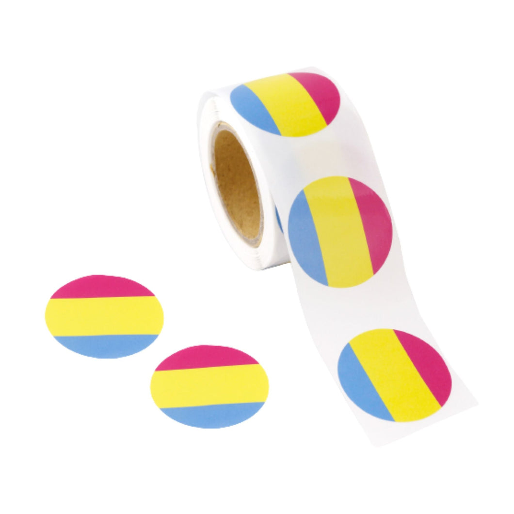 Pansexual Flag Circle Stickers (250 per Roll) - The Awareness Company