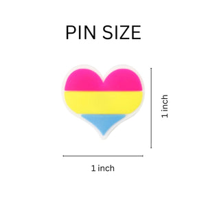 Pansexual Flag Heart Silicone Pins - The Awareness Company