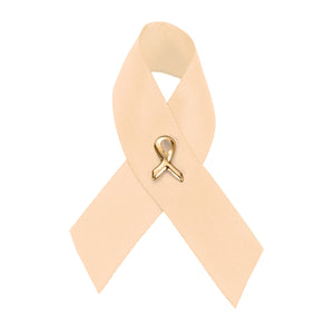 Peach Ribbon Satin Pins - The Awareness Company
