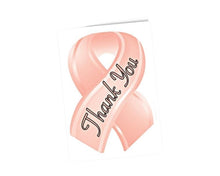 Load image into Gallery viewer, Peach Ribbon Thank You Cards (12 Cards/Pack) - The Awareness Company