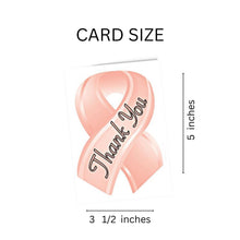 Load image into Gallery viewer, Peach Ribbon Thank You Cards (12 Cards/Pack) - The Awareness Company
