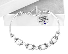 Load image into Gallery viewer, Bulk Blue &amp; Purple Ribbon Pediatric Stroke Charm Partial Beaded Bracelets - The Awareness Company