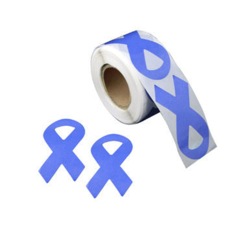 Periwinkle Ribbon Stickers (250 per Roll) - The Awareness Company