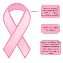 Load image into Gallery viewer, Pink Ribbon Paper Donation Ribbons (50/Pack) - The Awareness Company