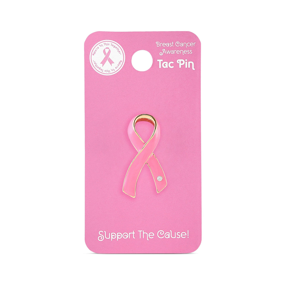 Pink Ribbon Pin w/Crystal Counter Display - Breast Cancer Ribbon Pin ...