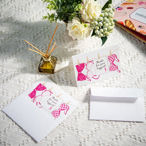 Pink Ribbon Thanks For Your Support Cards (12 Cards/Pack) - The Awareness Company