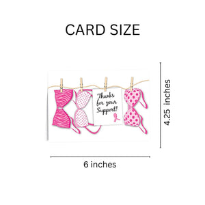Pink Ribbon Thanks For Your Support Cards (12 Cards/Pack) - The Awareness Company