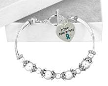 Load image into Gallery viewer, PTSD Awareness Heart Charm Partial Beaded Bracelets - The Awareness Company